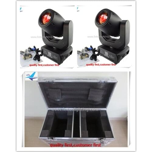 4 pieces moving head spot led movable head led dmx 150w led spot light flightcase