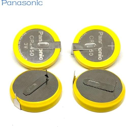 4pcs/lot Panasonic CR2450 550mAh Button Cell Batteries 3V 180 Degree welding Solder Pins Bluetooth Watch CR 2450 Coin battery