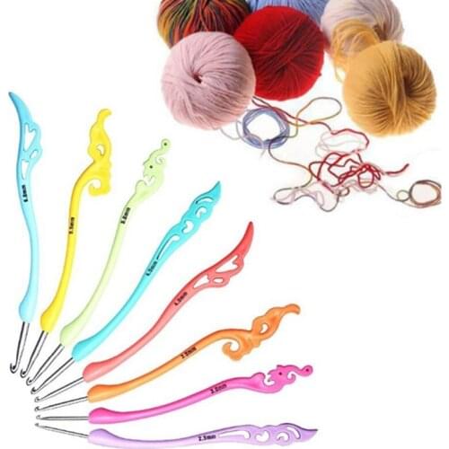 8Pcs/lot Aluminum Crochet Hooks Needles For Embroidery Weaveing Craft Yarn Hand Sewing Needlecrafts DIY Knitting Tools