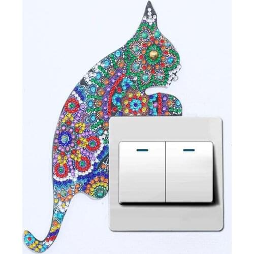 DIY Special shaped Diamond Painting Luminous Switch Acrylic Stickers Diamond Embroidery Bedroom Wall Decals Kids Room Home Decor