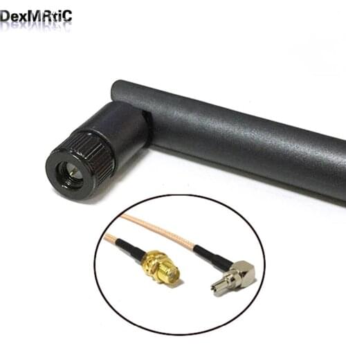 3G Antenna 5dBi 850-2100MHZ GSM Aerial SMA male connector+ 15CM RG316 Extension Cable SMA Female to CRC9 Male right angle