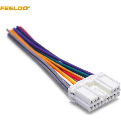 FEELDO Car Audio Stereo Wiring Harness Adapter Plug For Mitsubishi Grand/Pajero Lioncel Joyear OEM Factory Radio Tail Wire #3998