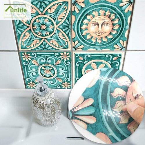 Funlife® Italy MajolicaTiles Tile sticker Oil Proof Wallpaper Bathroom Peel & Stick Removable Decorative Kitchen Backsplash DIY