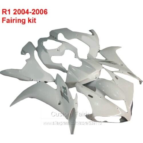 Customize Fairings For YAMAHA YZF R1 2004 2005 2006 year 04 05 06 ( Pure white ) fairing kit Injection Molded SZ65