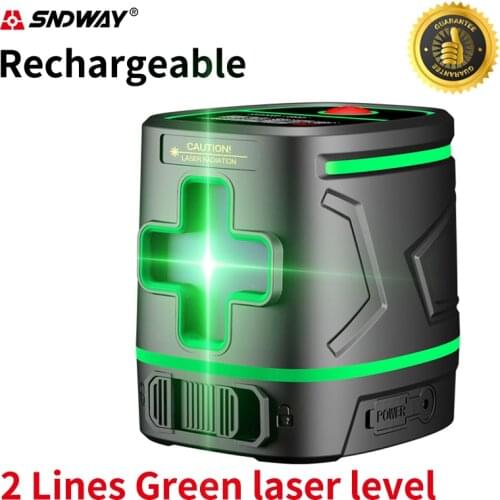 Sndway Green beam Laser Level Self-leveling Level Instrument Vertical and Horizontal Line Built-in lithium battery nivel laser