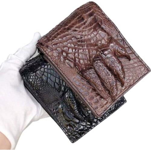 Ejiang new crocodile men wallet male business crocodile leather Brief More screens crocodile claws male wallet