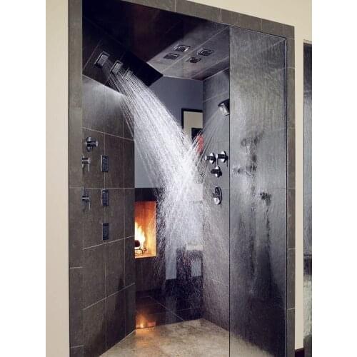 Wall Mounted Brass Square Massage Shower Body Jets Spray For Spa Bath & Shower System 12cm X 13cm (Pack of 4)