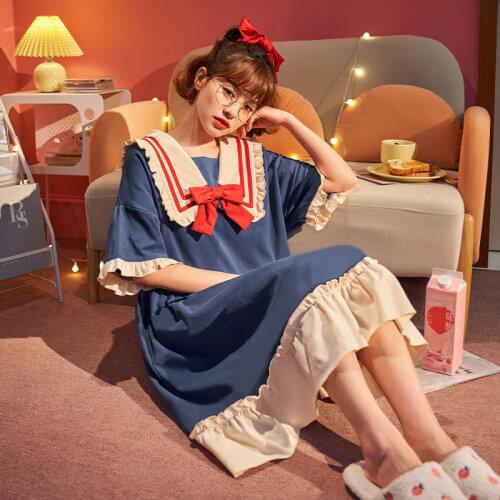 Pajamas womens summer suit new net red runaway princess nightdress lovely student two piece loose home clothes