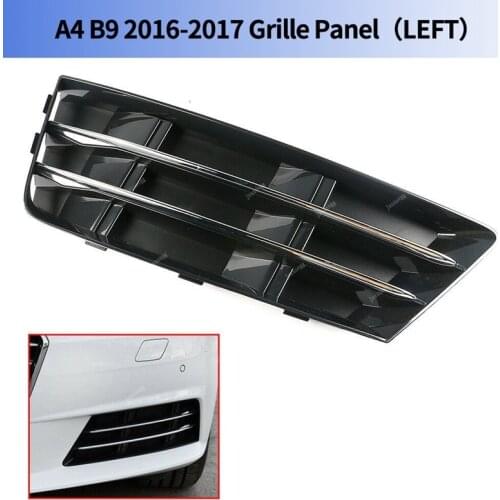 Front Bumper Fog Light Grille Grill, with Chrome Panel For- A4 B9 - Fog Lamp Cover 8W0 807 681 R