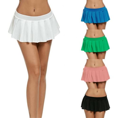 Hot Sexy Women Pleated Mini Skirt Schoolgirl Micro Short Ladies Sweet Cosplay Party Clubwear Costume Ball Gown Skirts