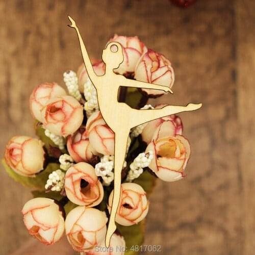 Ballerina Silhouette in a Arabesque Pose Wooden Craft Shape