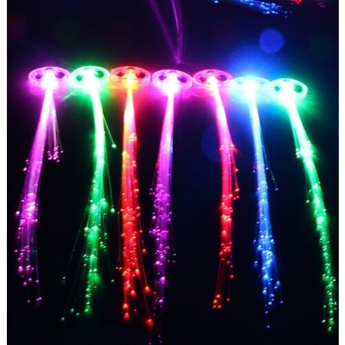 50pcs Led Party Fun LED Hair Clip Light Wire Hairpin Luminous Glowing Hair Braid Light Up Toys For Children Festival Holiday