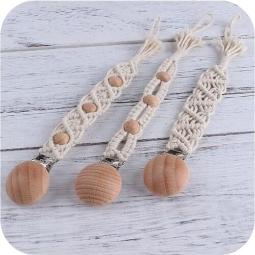 Crochet Pacifier Clip Chain Woven Cotton Rope BPA-free DIY Dummy Nipple Holder Soother Baby Teething Chewable Toys Shower Gifts