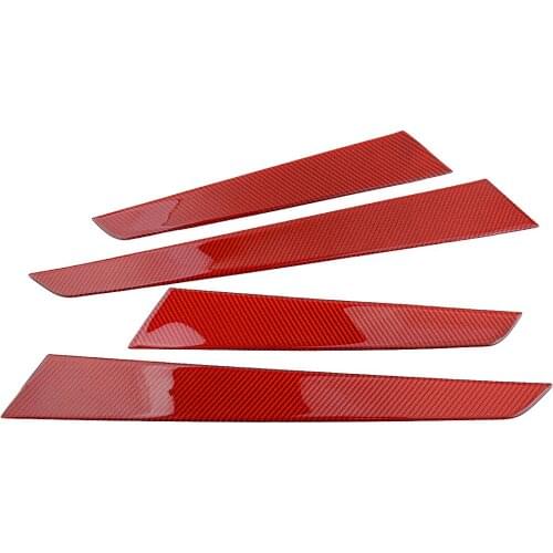 1 Set Red Carbon Fiber Car Door Panel Strip Cover Trim Fit for Mercedes Benz C W204 2007 2008 2009 2010 2011 2012 2013
