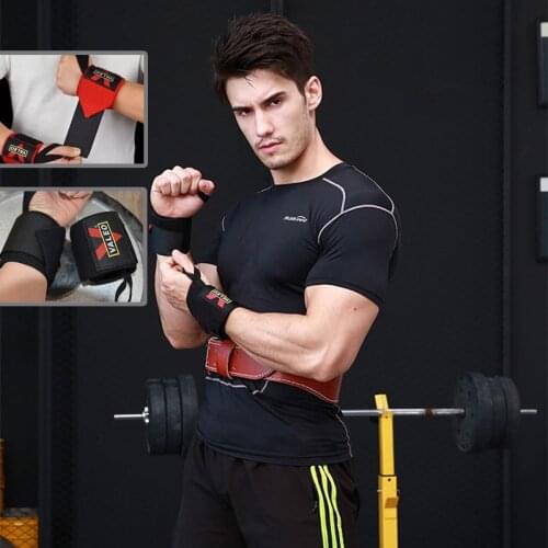 1Pair Nylon Wrist Support Gym Weightlifting Training Weight Lifting Gloves Bar Grip Barbell Straps Wraps Hand Protection