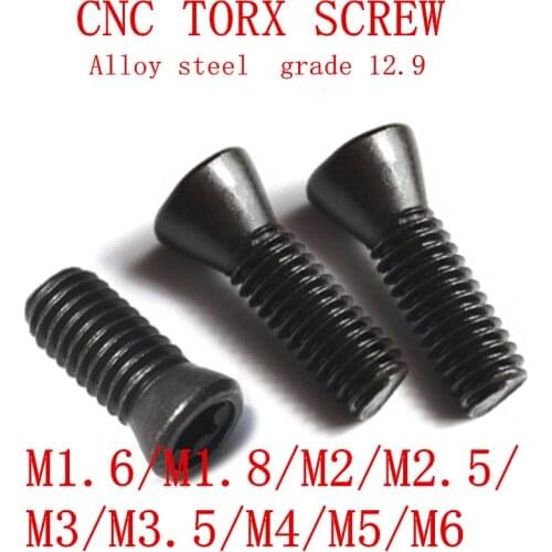 100-500PCS M1.6 M1.8 m2 m2.2 M2.5 M3 M3.5 M4 M5 M6*L Grade 12.9 Insert Torx Screw Replaces Carbide Inserts CNC Accessories Lathe