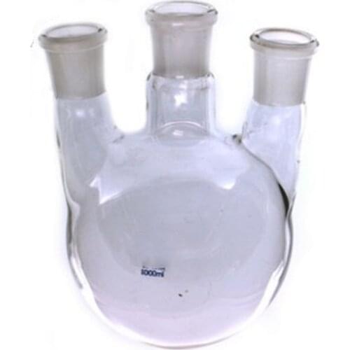 1000ml,24/29*3,3-neck,Round bottom straight Glass flask,Lab Boiling Flasks,Three neck laboratory glassware