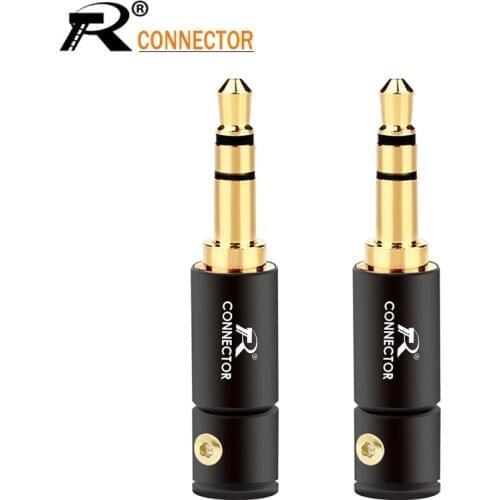 3PCS Jack 3.5mm Audio Plug 3 Pole Gold-plated Earphone Connector with Aluminum tube&Screw locks welding free packing