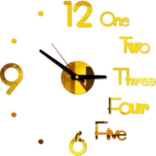 Ship From Russia Acrylic Silent Modern Design Wall Clocks 3D Numbers DIY Stickers Living Room Decoration Decorative Wall Watch