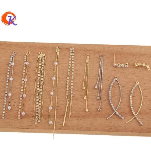Cordial Design 50Pcs Jewelry Accessories/Connectors For Earrings/DIY Making/Rhinestone Claw Chain/Hand Made/Earring Findings