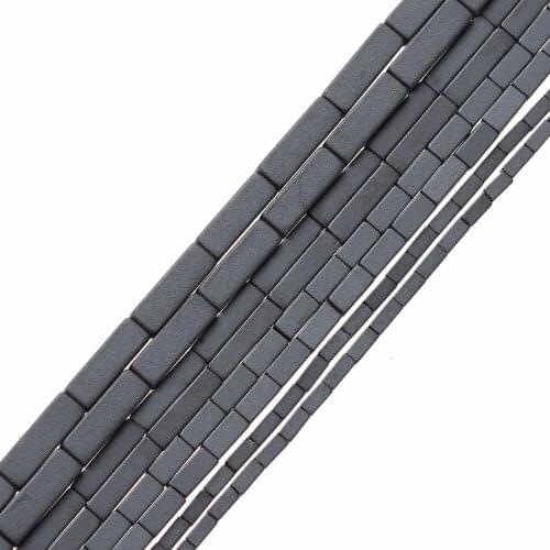 Natural Stone Hematite Beads Matt Cuboid shape Loose stone beads 3/4/8/9mm for DIY Necklace Bracelet Jewelry Making Accessories