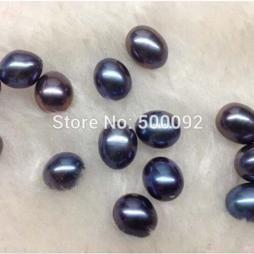 Wholesale 50 pcs 7-8mm black cultured freshwater pearl loose beads