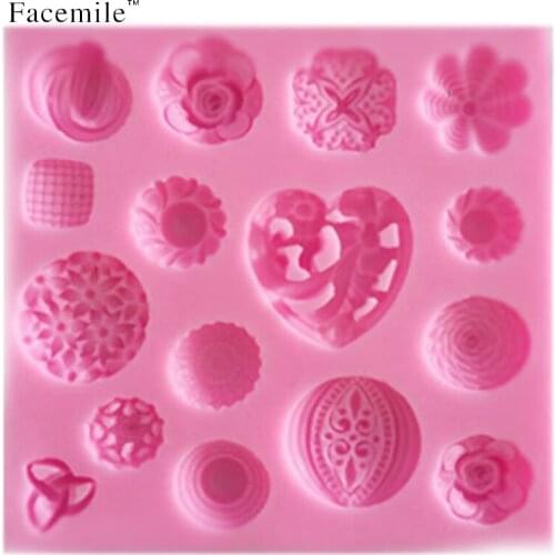 16-Hole Flower Design Modeling Cake Decoration Fondant Chocolate Pudding Silicone Mold 50-24