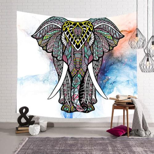 Elephant Ethnic Mandala Tapestry Wall Hanging Wall Tapestry Blanket Farmhouse Decor 100% Polyester Beach Mat Yoga Shawl