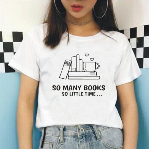 Reading Book Lover Short Sleeve T Shirt Women Tops Funny Harajuku Shirt Tee Shirt Femme Casual Plus Size T-shirts Camiseta Mujer