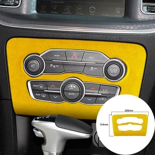For Dodge Charger 2016-2021 Alcantara Suede Wrap Car Central Control Air Conditioner Switch Panel Strip Cover Trim Sticker