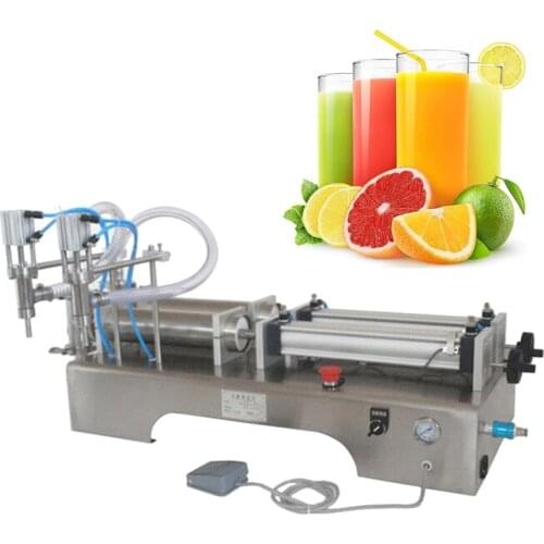 Double Heads Pneumatic Piston Liquid Filler For Shampoo Water Wine Milk Juice Vinegar Oil Liquid Filling Machine