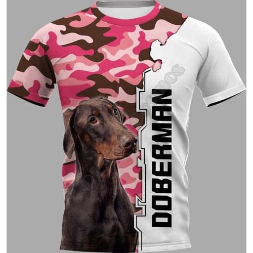 PLstar Cosmos Doberman 3D Printed t-shirt Harajuku Streetwear T shirts Funny Animal Men For Women Short Sleeve Drop Shipping