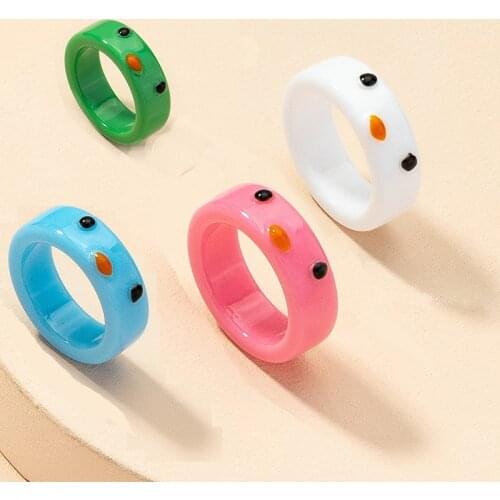 Cute Fun Animal Rings Multicolor Acrylic Drop Oil Ring Fashion Design Cute Simple Ring Jewelry for Women