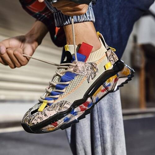 New Fashion Retro Sneakers Men Mesh Running Shoes For Mens Comfortable Chunky Dad Shoes Breathable Sports Shoes zapatos hombre