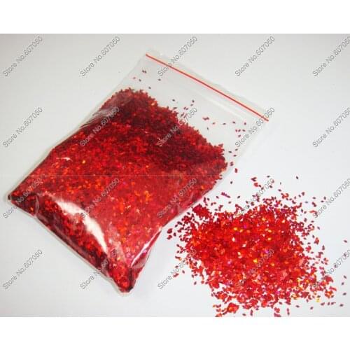 50gram 1MM Laser Holographic Red Dazzling Diamond Glitter Paillette Spangles Shape for DIY Nail Art Decoration Glitter Crafts