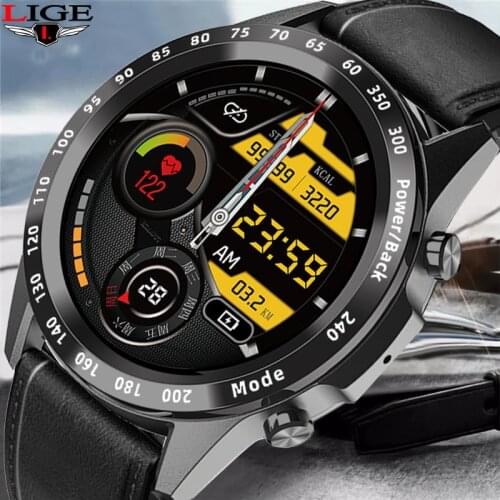 LIGE New Smartwatch Men Heart Rate Blood Pressure Monitoring Watches Sport Fitness Tracker Bluetooth Call Smart Watch For Xiaomi
