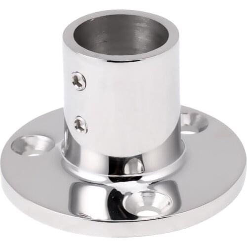 Boat Hand Rail Fitting Stanchion Round Base Hardware for 1''/25mm Tube 90 Degree Marine Grade 316 Stainless Steel
