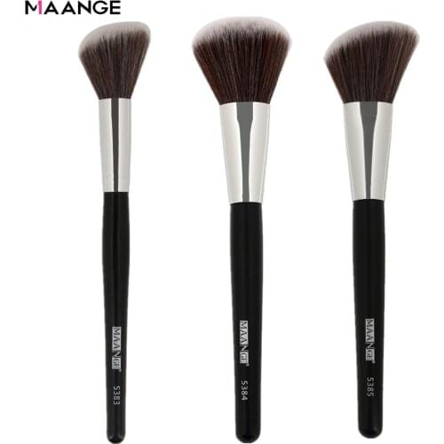 MAANGE 1Pc Angled Round Blush Makeup Brush Face Cheek Contour Blusher Nose Foundation Loose Power Cosmetic Make Up Brushes Tool