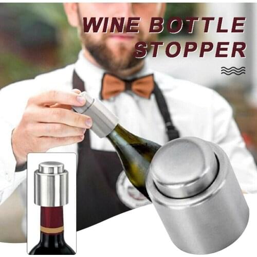 New Arrival Wine Bottle Stopper Plug With Vacuum Stainless steel Winery Sealer Airless Saver Wine Cap Kitchen Bar Tools