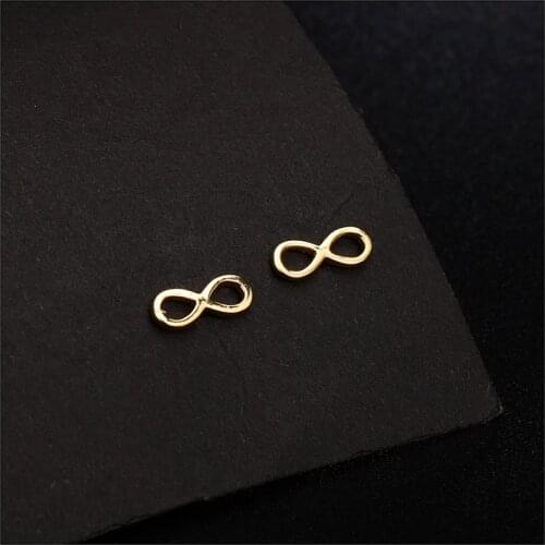 New female fashion environmentally friendly electroplating lucky letter 8 shape charm student earring ear pin