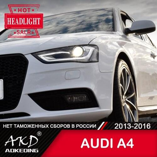For Car AUDI A4 Head Lamp 2013-2016 Car Accessory Fog Lights Day Running Light DRL H7 LED Bi Xenon Bulb AUDI A4 Headlights