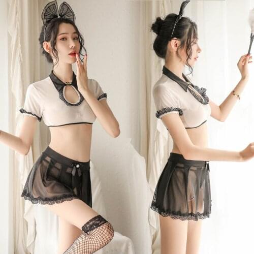 Sexy erotic lingerie passion suit super show small breasts show big ancient transparent temptation pajamas