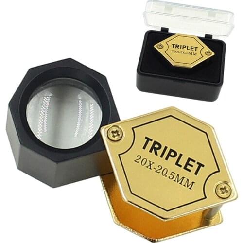 20 times handheld folding type identification calligraphy and painting jewelry mirror optical glass portable magnifying glass