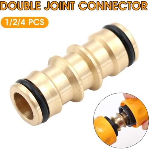 Garden Hose Quick Connector Brass Bidirectional Connector Leakproof 2-Way Hose Repair Tool Adapter Garden Irrigation Connector