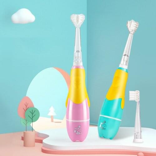 SG-513 Child Electric Toothbrush 2-3-6 years old Sonic Vibration Kids Babies Toothbrush Soft Bristles Replacement Brush Head