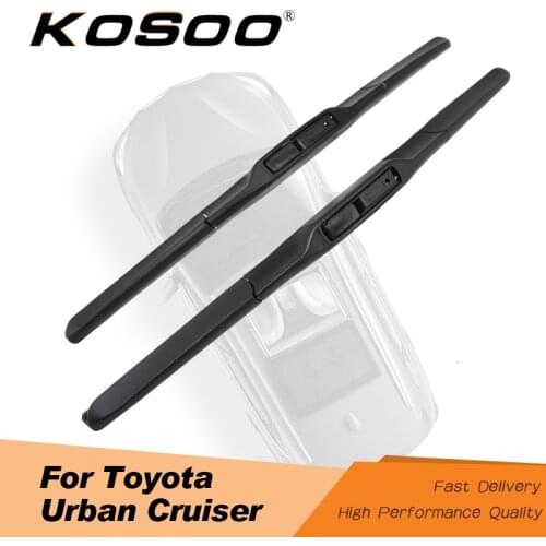 KOSOO For TOYOTA Urban Cruiser 2009 2010 2011 2012 2013 2014 2015 2016 Auto Car Natural Rubber Wiper Blades Fit J Hook Arm