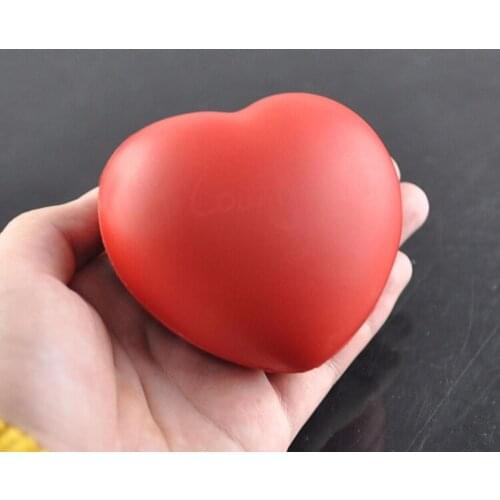 Heart Shaped Exercise Stress Relief Squeeze Elastic Rubber Soft Foam Ball Heart Shaped Stress Relief Ball