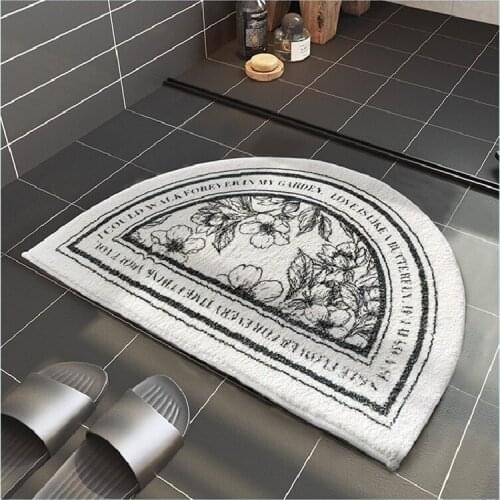 Bathroom Semi-circular Absorbent Pad Foot Mats Toilet Door Slip-resistant Household Entrance Carpet Toilet Floor Mats