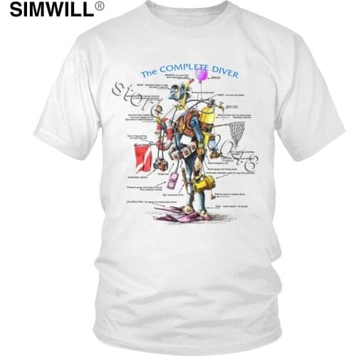 Funny Scuba Dive T shirt Men Vintage Short Sleeve Cotton Tees Top The Complete Diver T-shirt Fashion Ocean Diving Tshirt Gift