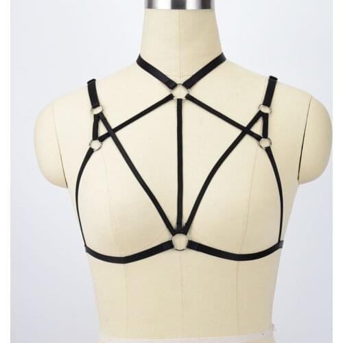 Body Cage Womens Bra Body Harness Sexy Lingerie Synthetic Harajuku Pastel Gothic Cage Bra Bondage Harness Bra Exotic Apparel
